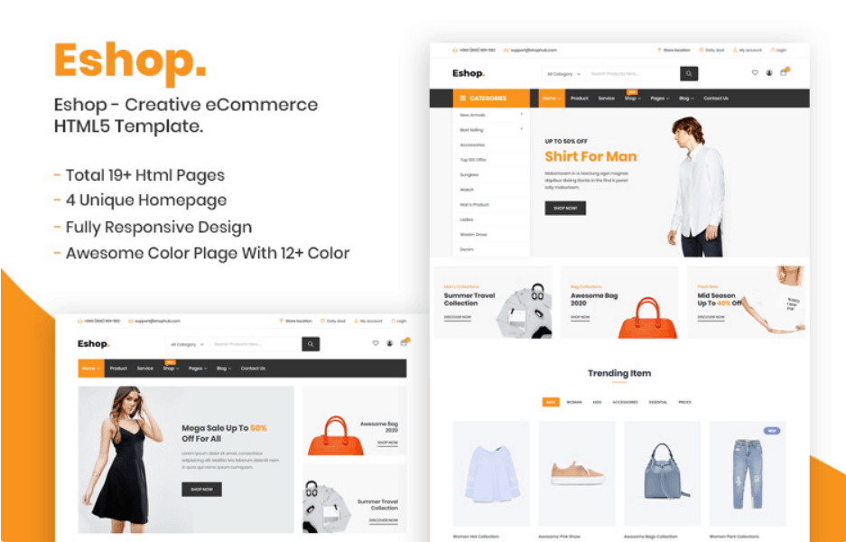Html eCommerce template free